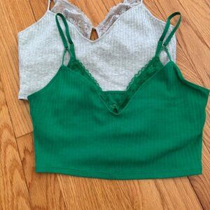 AERIE Ribbed Lace Bra Top, M NWT